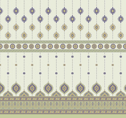 Beautiful Mughal art textile design pattern with beautiful colours for digital print	