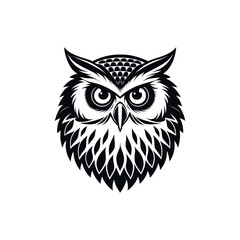owl silhouette logo vector line art logo design