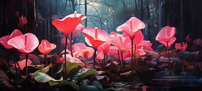 epic anthurium battle, ai generative