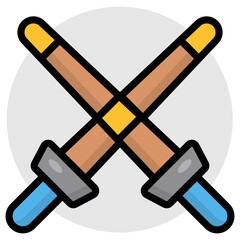 Battle tool concept icon, vector design of crossswords 