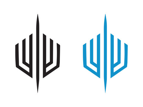 Set of modern vector logos and icons including abstract shapes, business branding symbols, letter designs, creative illustrations, minimal graphic elements and colorful trendy flat style icons.