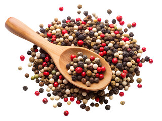 black pepper on "Isolated on transparent background