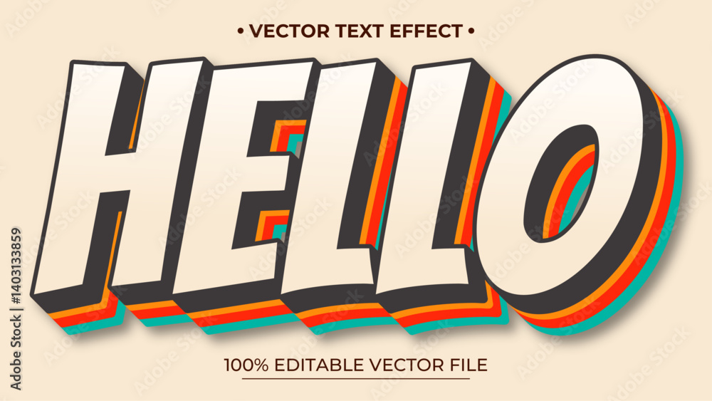 Poster editable text style effect - hello text in grunge style theme