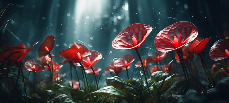 epic anthurium battle, ai generative