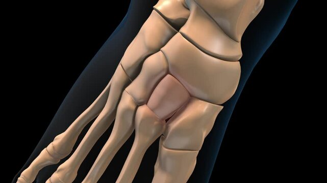 human skeleton intermediate cuneiform bone pain anatomy for medical concept 3D rendering
