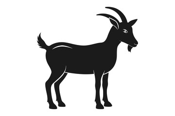 Silhouettes of goat vector illustration on white background