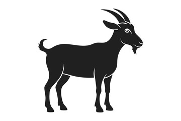 Goat Silhouette Isolated On White background