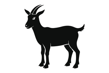 Goat Silhouette Isolated On White background