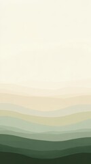 Obraz premium Tranquil Landscape Minimalist Design: Abstract Art with Soft Pastel Shades and Green Hues for Modern Decor