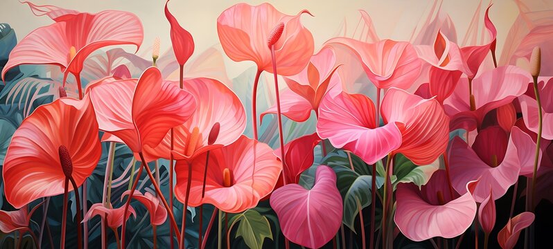 epic anthurium battle, ai generative