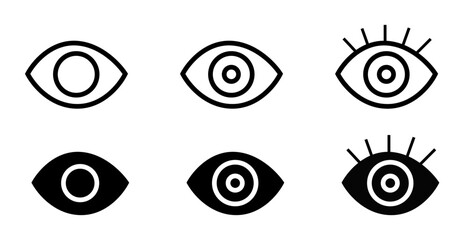 Eye icon set. Eye symbol. Open eyes images. 
