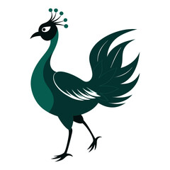 Fototapeta premium Download Peahen Bird Silhouette Vector Art And Illustration Svg File For Design.