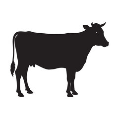 A Cow Vector Silhouette art illustrator