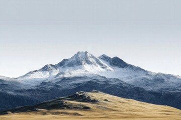 Fototapeta premium Majestic Mountain Range Under a Pale Sky
