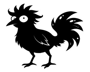 Crazy Chicken Silhouette Vector & Funny Chicken SVG