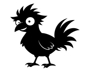 Fototapeta premium Crazy Chicken Silhouette Vector & Funny Chicken SVG
