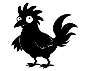 Crazy Chicken Silhouette Vector & Funny Chicken SVG