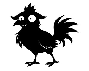 Crazy Chicken Silhouette Vector & Funny Chicken SVG