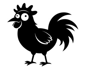 Crazy Chicken Silhouette Vector & Funny Chicken SVG