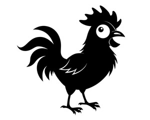 Crazy Chicken Silhouette Vector & Funny Chicken SVG