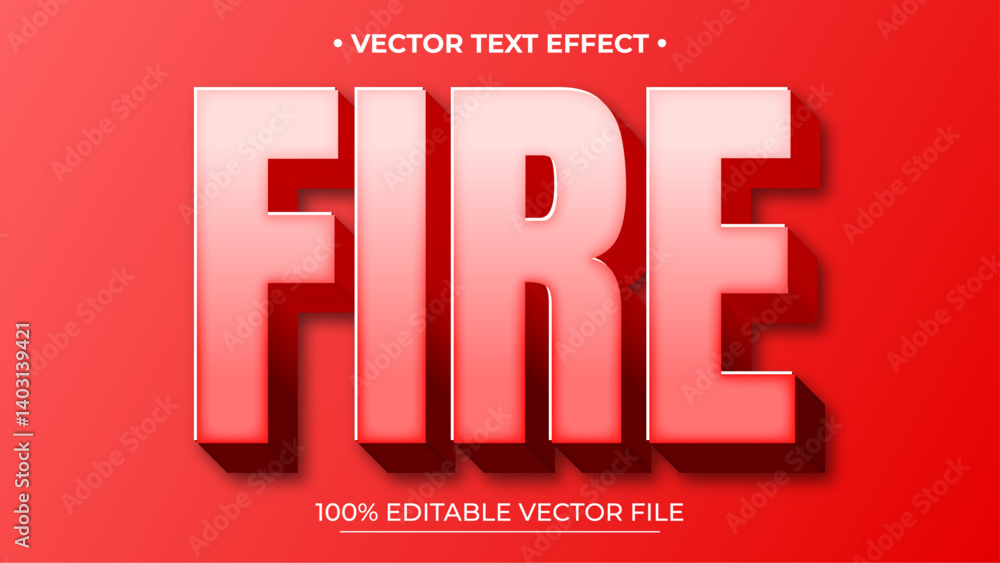 Poster 3d red text effect, editable text