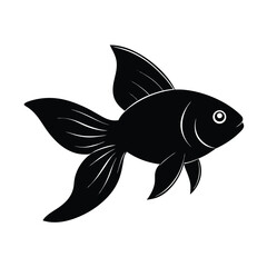 goldfish swimming vector silhouette 