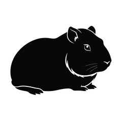 guinea pig resting vector silhouette 