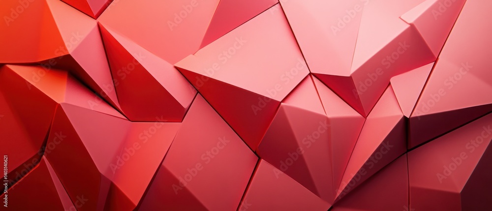 Aufkleber abstract red geometric shapes with dynamic angles
