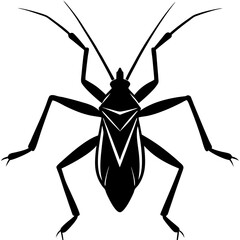 Assassin bug silhouette vector illustration