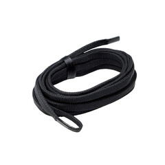 Black Woven Shoelaces, Rolled Up, Close Up