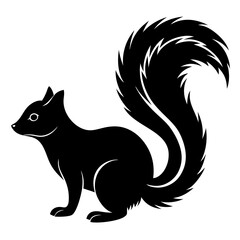 Cute black cat silhouette vector illustration, a funny feline design