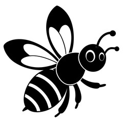 Cute bee flying vector illustration 