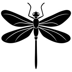 Damselfly silhouette vector illustration 