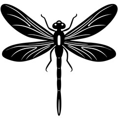 Damselfly silhouette vector illustration 