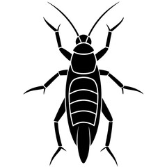 Earwig silhouette vector illustration 
