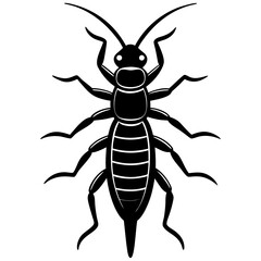 Earwig silhouette vector illustration 