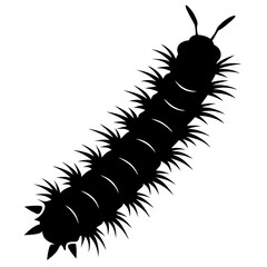 Eastern cent caterpillar silhouette vector illustration 