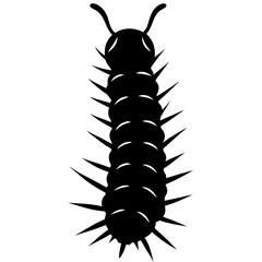 Eastern cent caterpillar silhouette vector illustration 