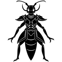 Soldier ant with armor silhouette vector illustration 