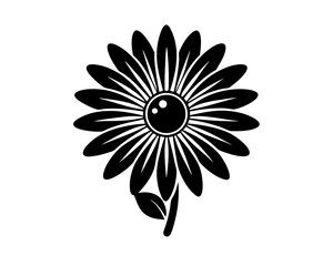 Daisy Silhouette Vector & SVG, Daisy Flower SVG Vector, Nature Crafts