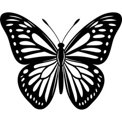 Monarch butterfly realistic style silhouette vector illustration 