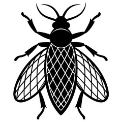 Net winged beetle silhouette vector illustration 