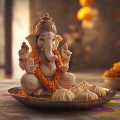 beautiful small statue of lord ganesha