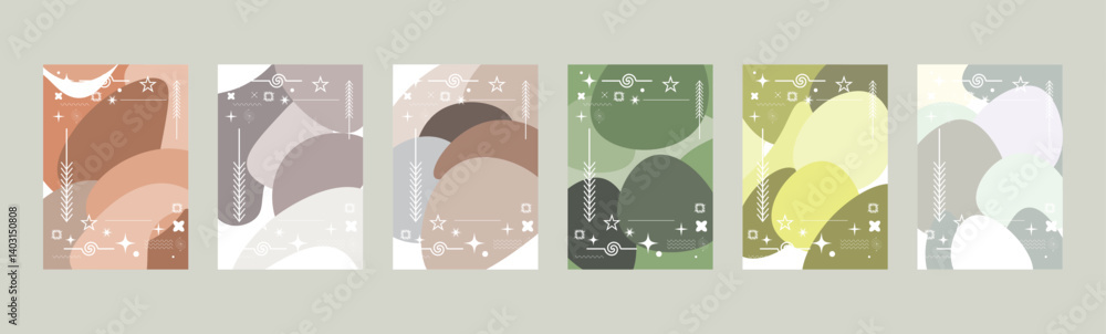 Poster abstract geometric shapes with colorful gradient background, package design element, vector element 