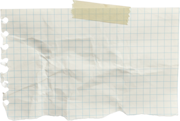 Crumpled Grid Paper Texture with Masking Tape Torn Edges Blank Note Vintage Paper Background