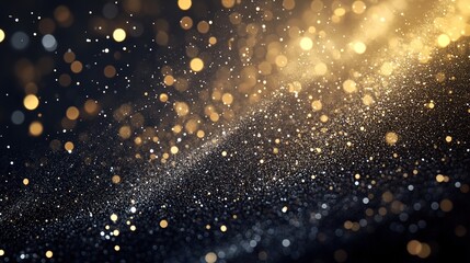 Obraz premium Golden and silver fireworks burst in a night sky, symbolizing celebration and joy. 