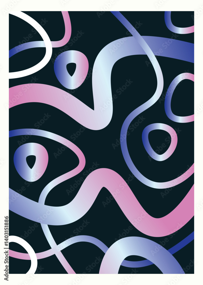 Fototapete template design with gradient wavy shapes, geometric wavy shapes template, wavy line shapes, gradien