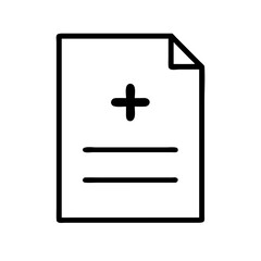 Fototapeta premium Medical chart illustration with a plus sign and blank fields, representing healthcare documentation and insurance