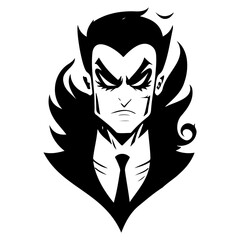 Stylized Vampire Portrait: Timeless Monochrome Art