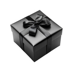 Elegant Black Gift Box with Black Ribbon Bow